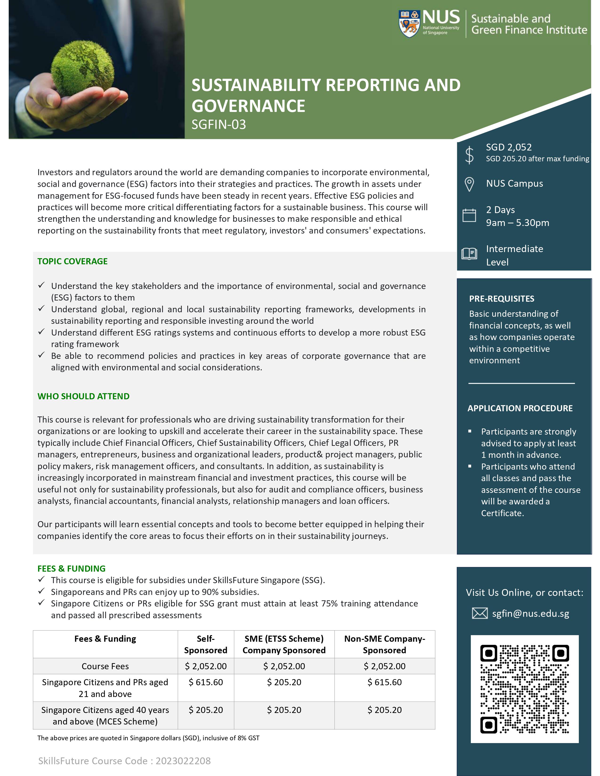 Sustainability Reporting and Governance Professional Programme Brochure v8